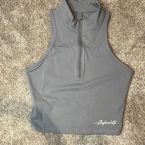 Gray Alphalete 1/2 zip tank top